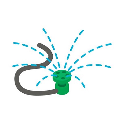 Sprinkler icon in isometric 3d style on a white background